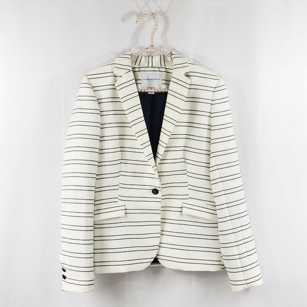 Katherine Barclay White Striped Blazer